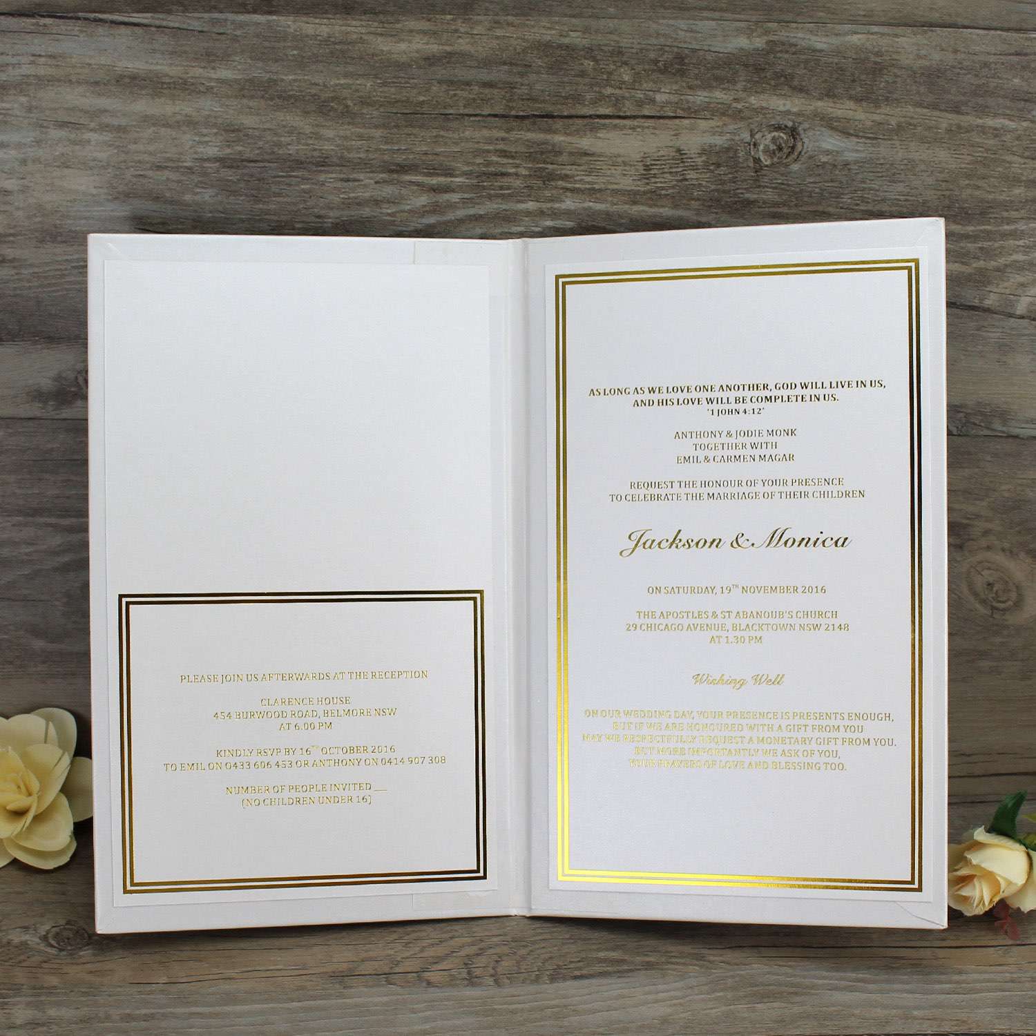 Hardcover Invitation Card Foiling Wedding Invitation Customized Rectangle Greeting Card 